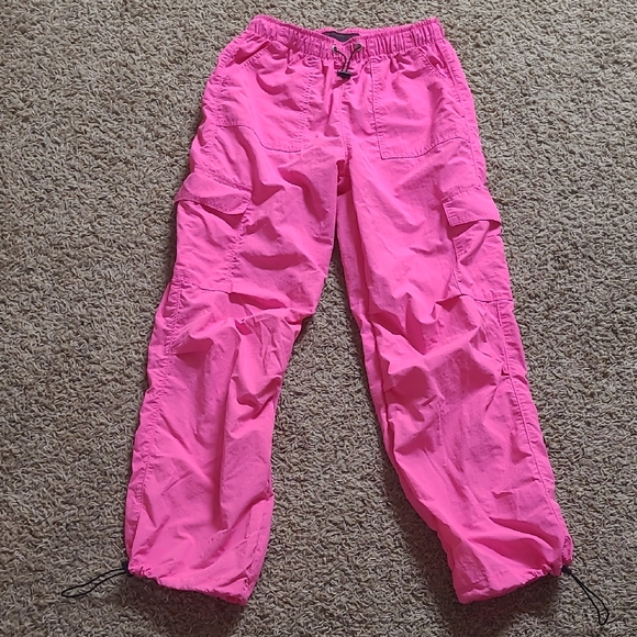 No Boundaries Juniors’ Parachute Pant Hot Pink Size Xsmall - Picture 2 of 6